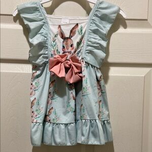 Green and Pink Ruffled Tiered Sundress with Flutter Cap Sleeves